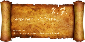 Kempfner Füzike névjegykártya